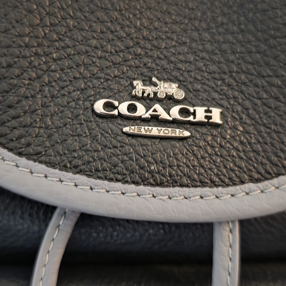 Brand New Without Tags Coach Pennie Leather Mini Bookbag Backpack Navy - Picture 2 of 16